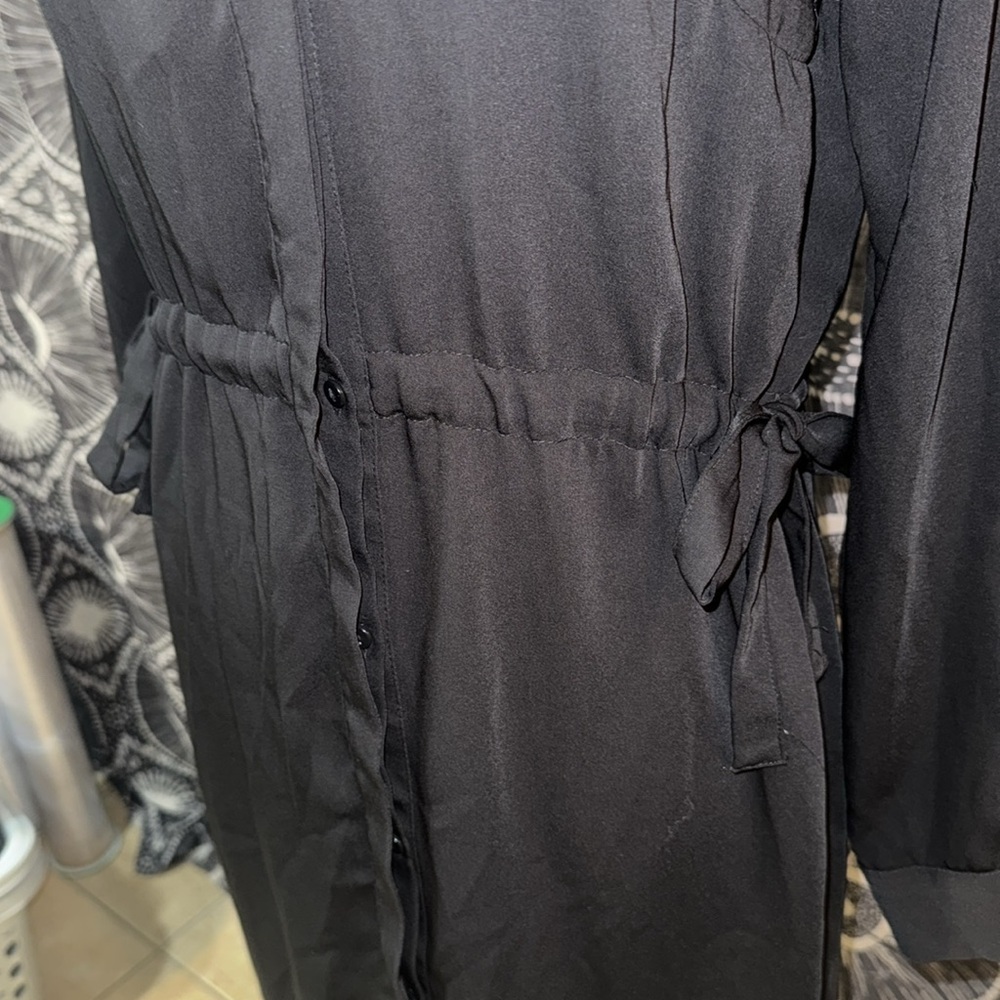 Black H&M Button Front Dress - Size 4 - Picture 3 of 9